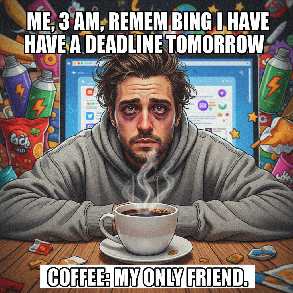 Monday morning: My brain is still buffering. Send coffee and existential dread.