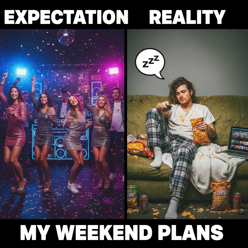 Friday night plans: Clubbing. Friday night reality: Debating if I should put on real pants.