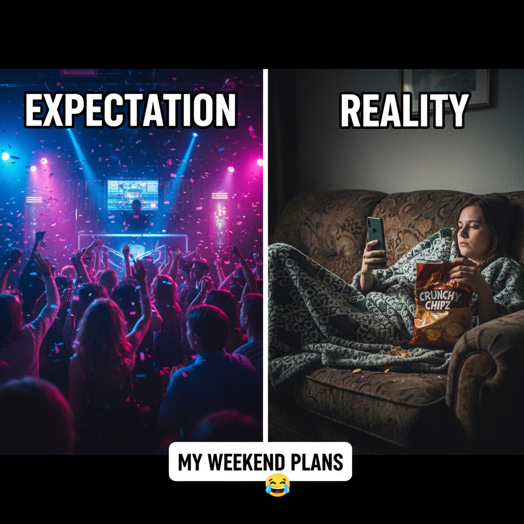 Friday night plans: clubbing. Friday night reality: debating if I should get up for another snack.