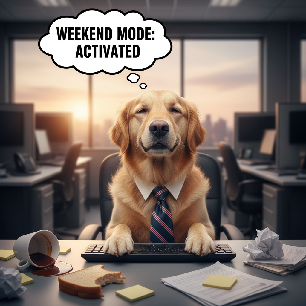 My brain clocking out at 4:59 PM on a Friday like...
