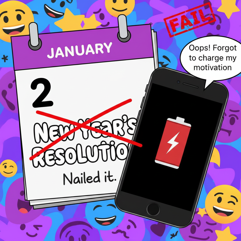 My New Year's Resolution lasted longer than my phone battery this morning. Which was 2 hours.