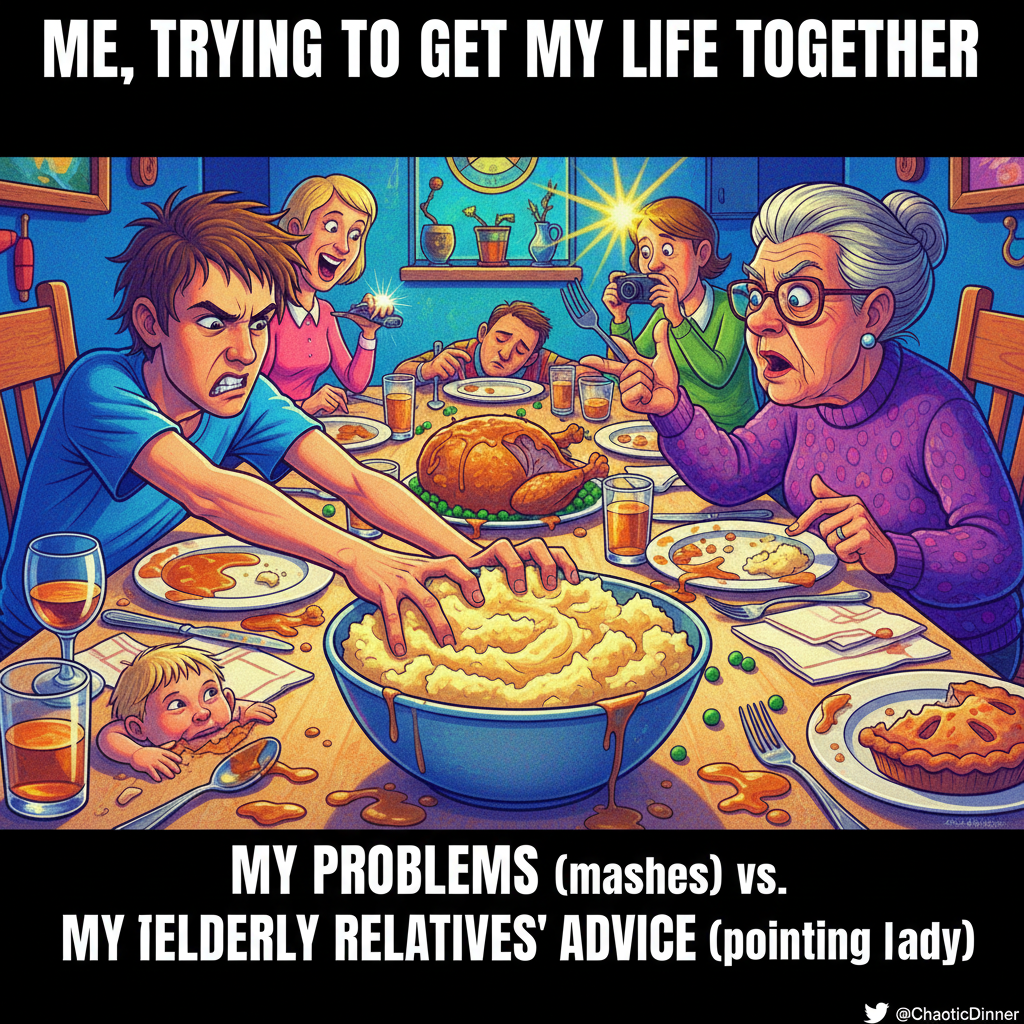 Aunt Carol just asked if I'm 'still single' for the 3rd time. Pass the mashed potatoes, I need fuel.