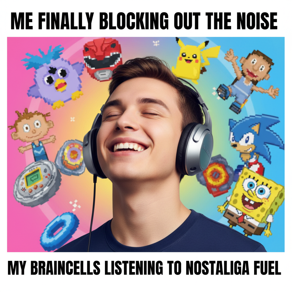 Hearing that one song from my childhood and suddenly I'm 8 again, no bills, just vibes. #Nostalgia