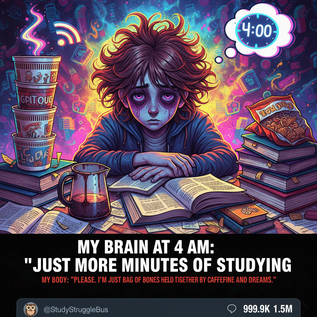 Exam season is just 'who can survive on the least sleep and most caffeine?'