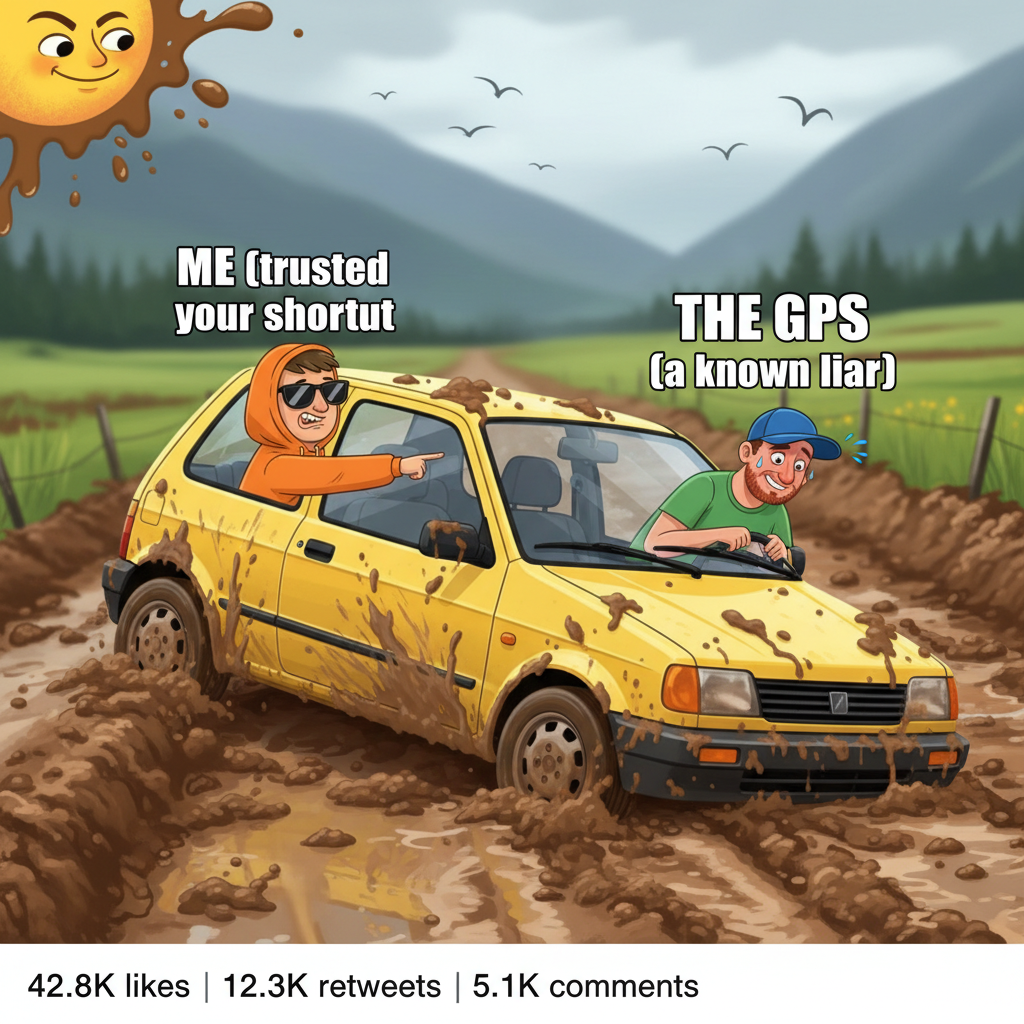 Road trip rule #1: Never trust the person who says 'I know a shortcut.'