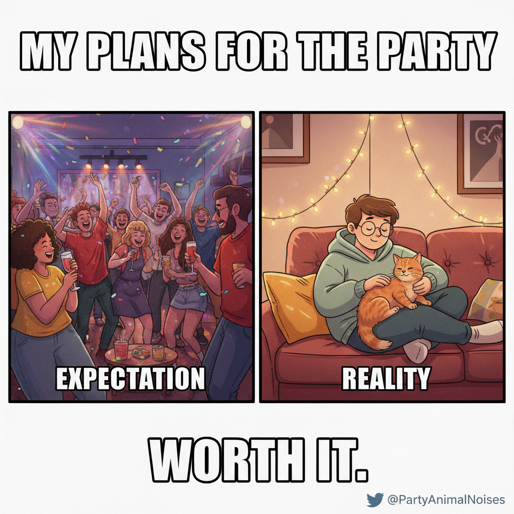 My extrovert friend just dragged me to a party. I'm currently befriending the host's cat.