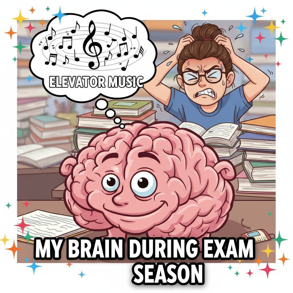 My brain during exam season: *elevator music*.