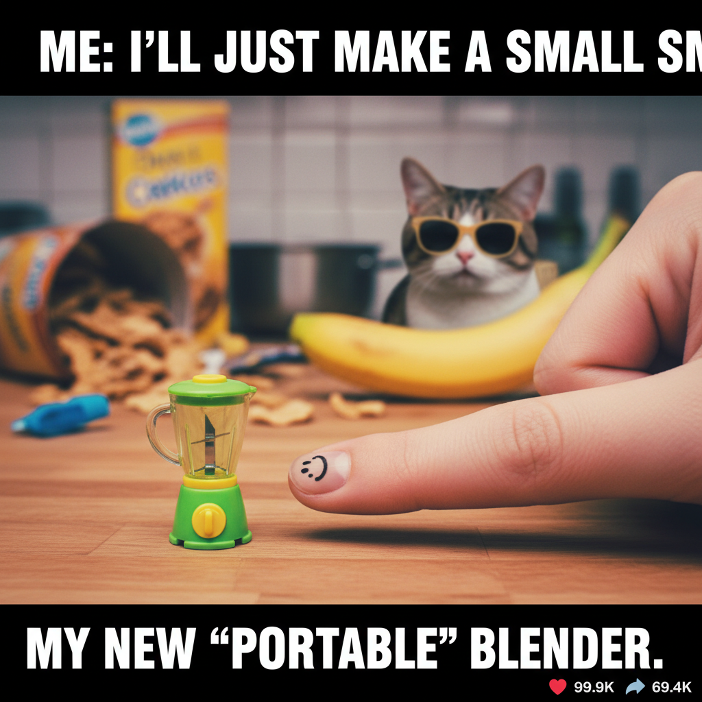 Bought a 'mini' blender online. It's literally the size of my thumb. RIP smoothie dreams.