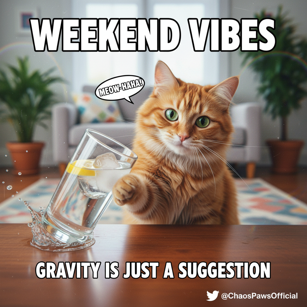 My pet just stared at me while slowly pushing my water glass off the table. Zero regrets in their eyes.