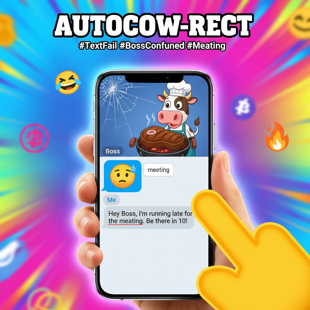 Autocorrect changed 'meeting' to 'meating.' My boss thinks I'm planning a BBQ at 9 AM.