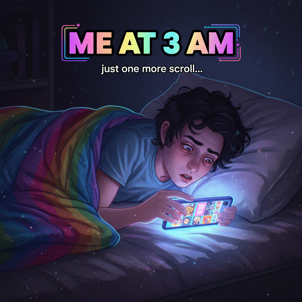 Scrolling through TikTok at 3 AM like it's my job. My sleep schedule is a myth.