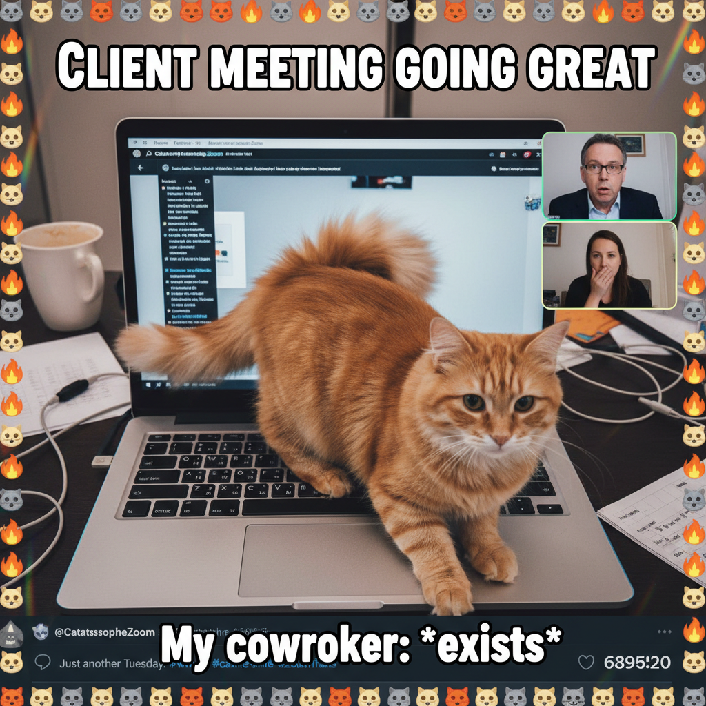 My cat just walked across my keyboard during a client Zoom. Professionalism = 0.