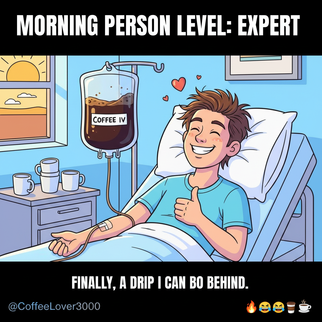 My blood type is coffee. My therapist says it's not a real blood type. She's wrong.