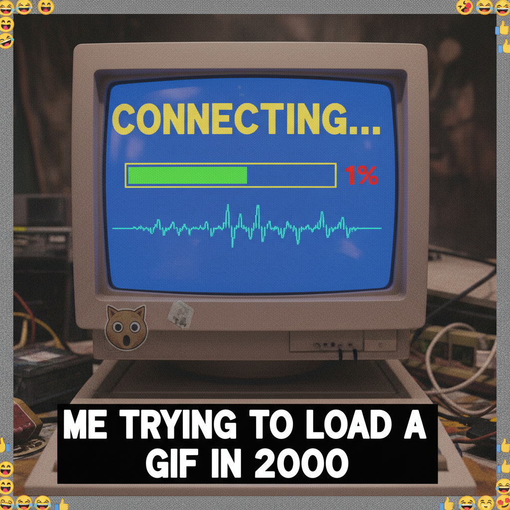 My brain on Monday mornings: Dial-up internet trying to connect to reality.