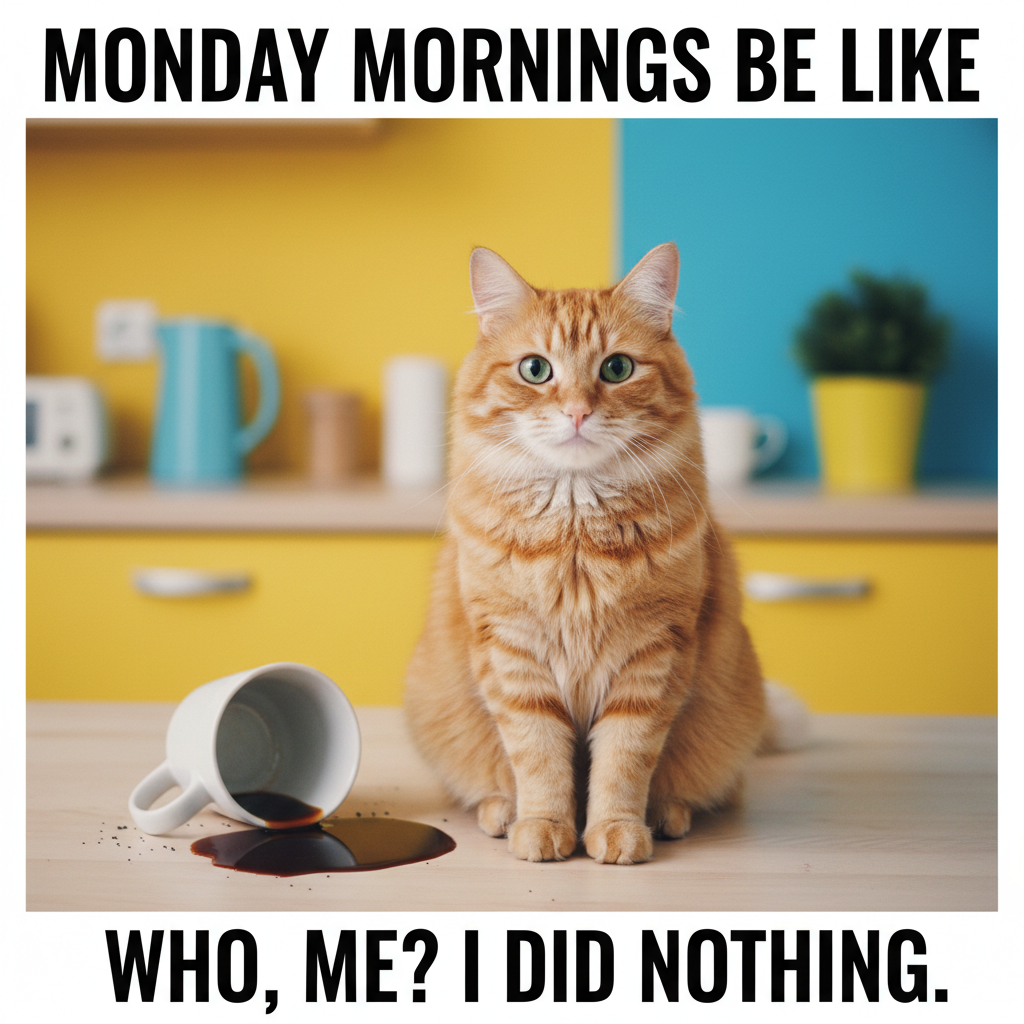 My cat just knocked my coffee over, stared me in the eye, and walked away. Power move.