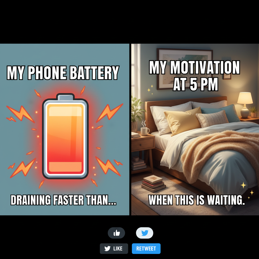 My social battery after 2 hours: 📉. My bed after 2 hours: 🛌. #IntrovertLife