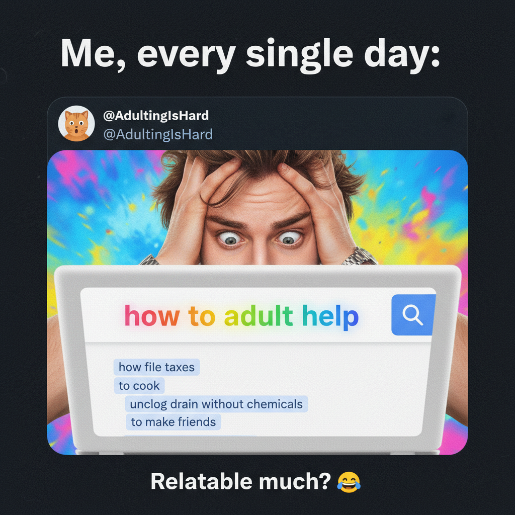 Adulting is just Googling 'how to do basic life things' every other day.
