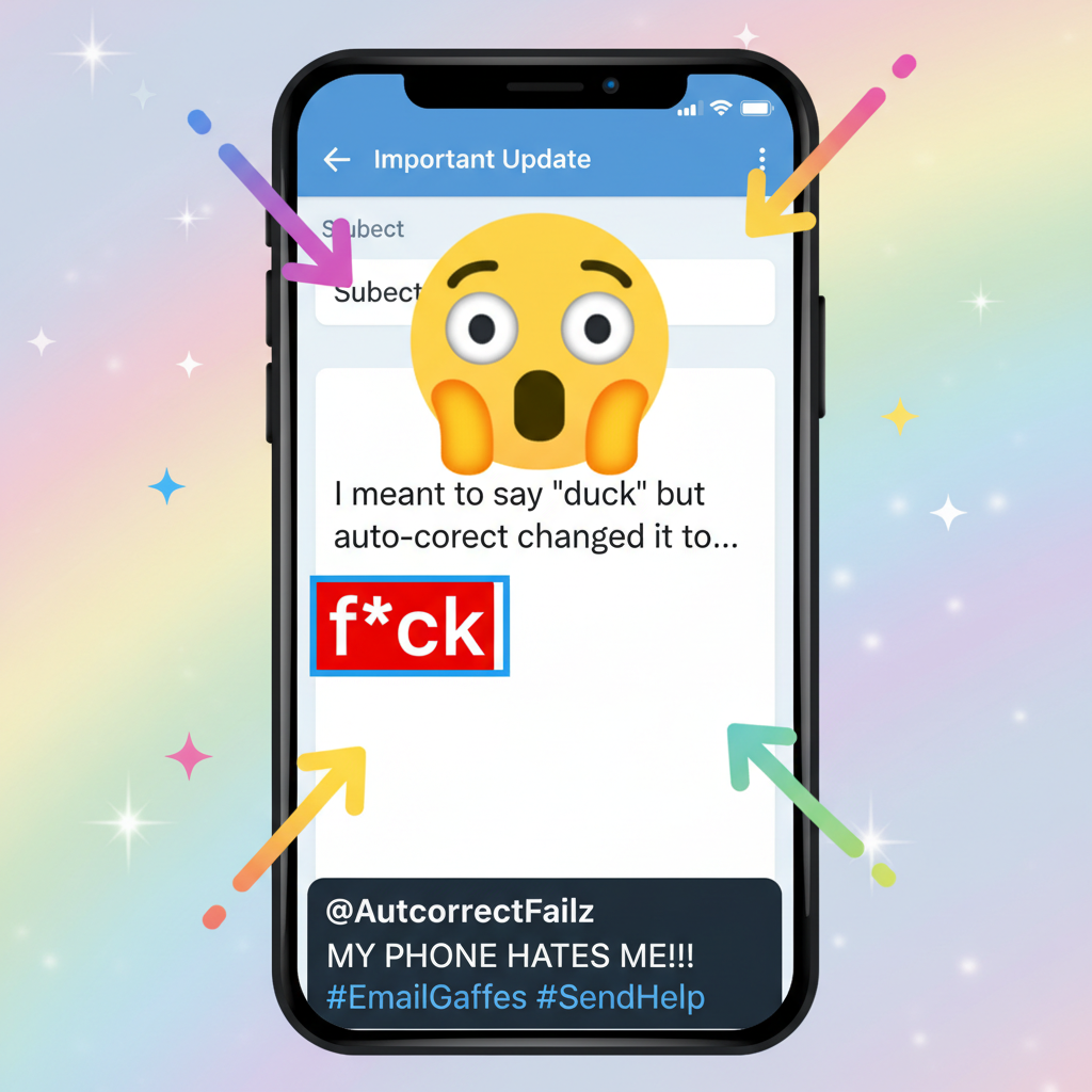 Autocorrect changing 'duck' to 'f*ck' in a work email. My career is over. 💀