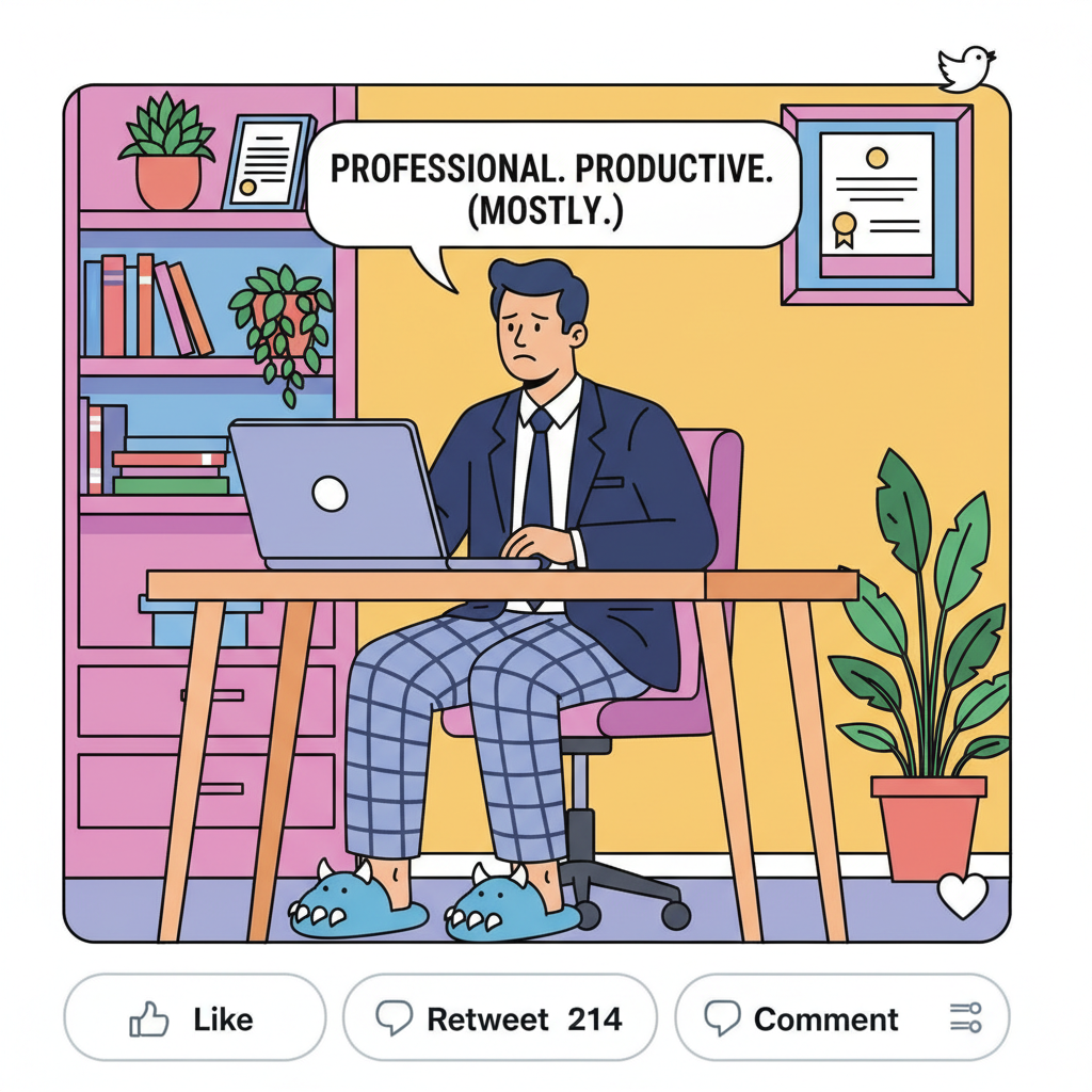 WFH means my 'work attire' is a blazer on top and pajama bottoms below. Don't tell my boss.