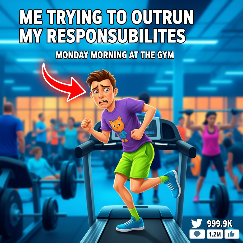 My gym routine: 5 mins working out, 55 mins wondering if anyone's watching me.