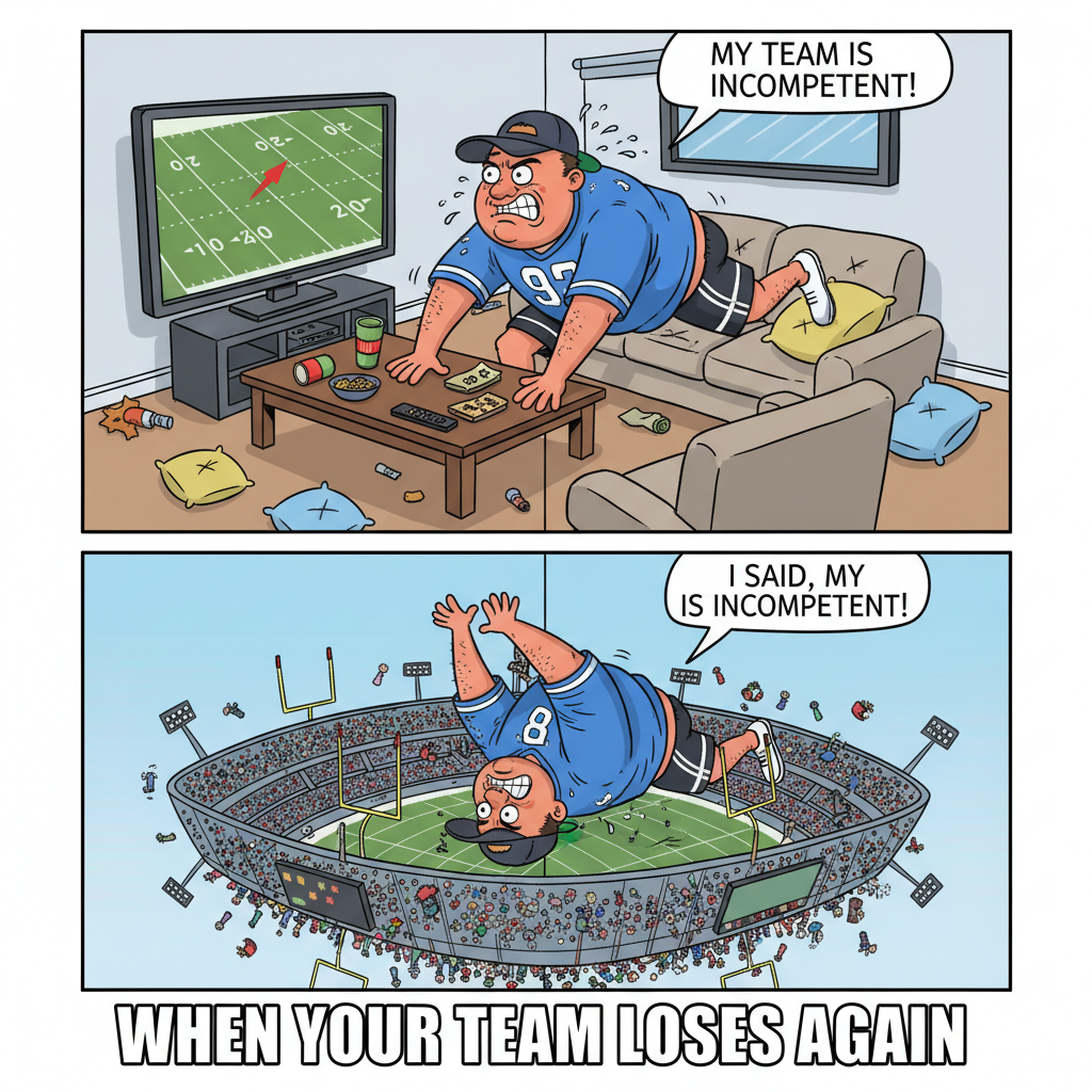 My team scores: *flips table*. Opponent scores: *flips entire stadium*. It's called passion.