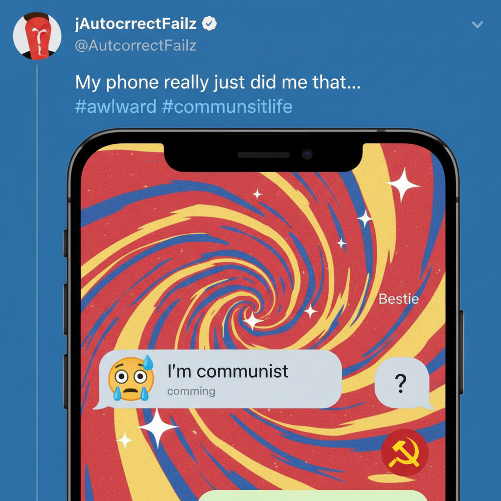 Autocorrect just changed 'I'm coming' to 'I'm communist'. My boss is going to love this.