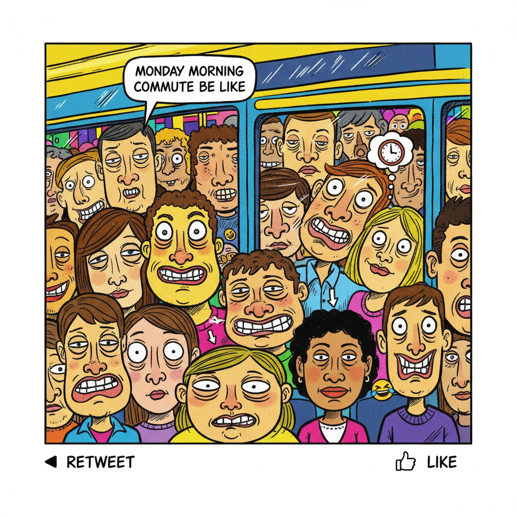 Public transport: where personal space goes to die. #RushHour