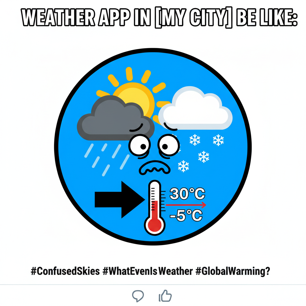 It's 70°F and raining. My weather app is having an identity crisis.