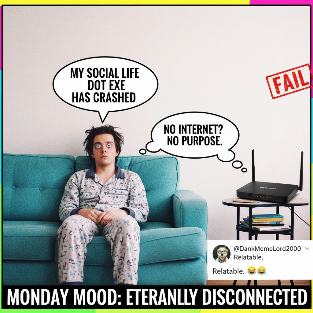 The WiFi went down. I've been staring at a wall for 3 hours. Send help.