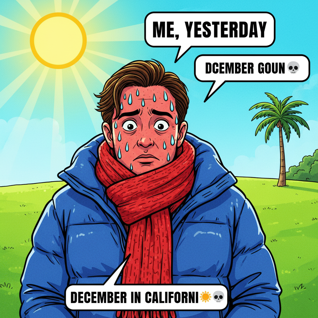 It's 70° and sunny in winter. My brain can't compute. Is this climate change or a glitch in the matrix?