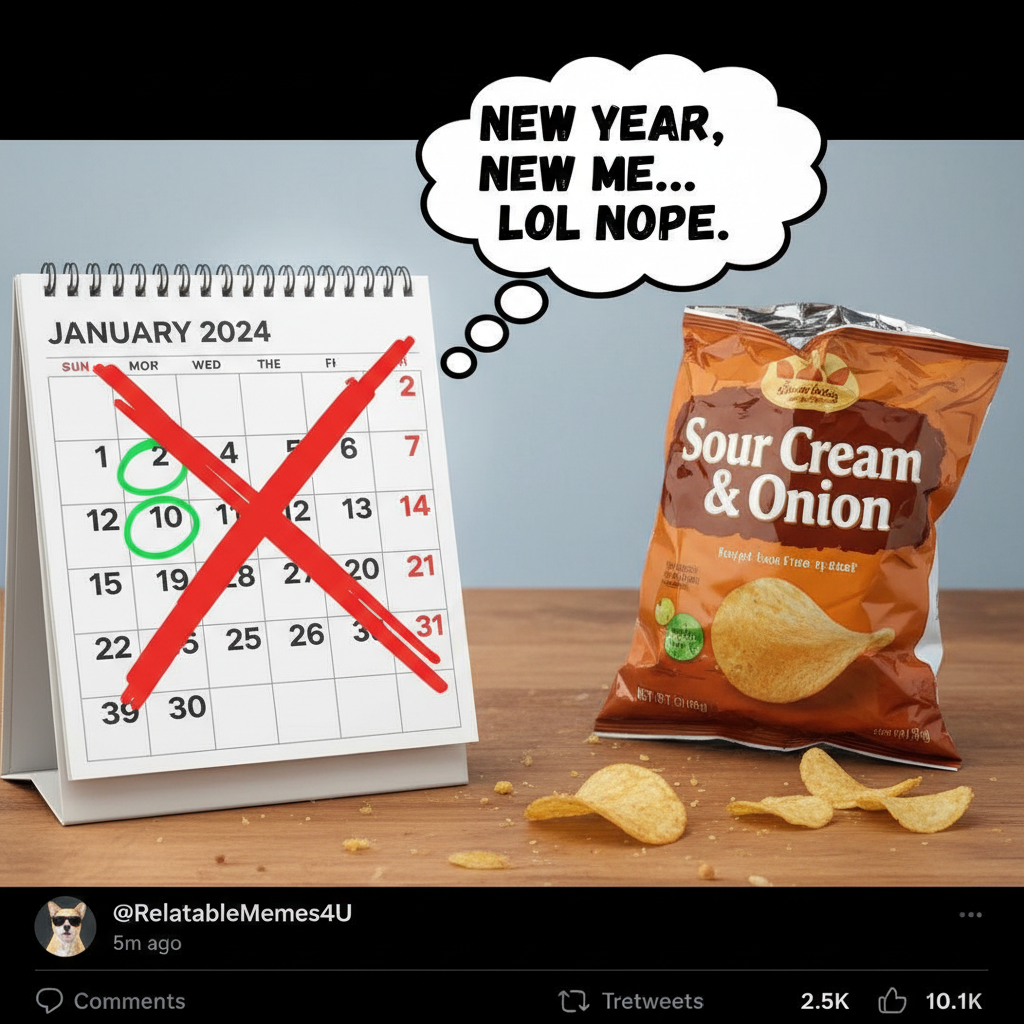 My New Year's resolution lasted 3 days. Send snacks, not judgment. #NYRFail