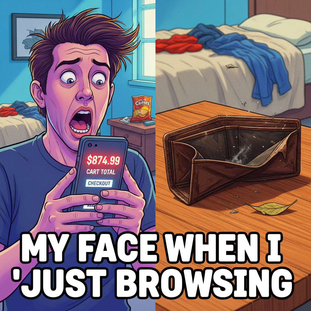 My online shopping cart vs. my bank account. It's a tragedy.