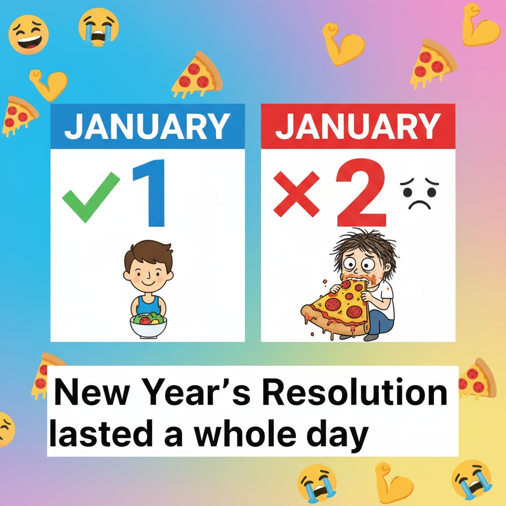 My New Year's resolution to 'eat healthy' lasted until January 2nd. Nailed it.