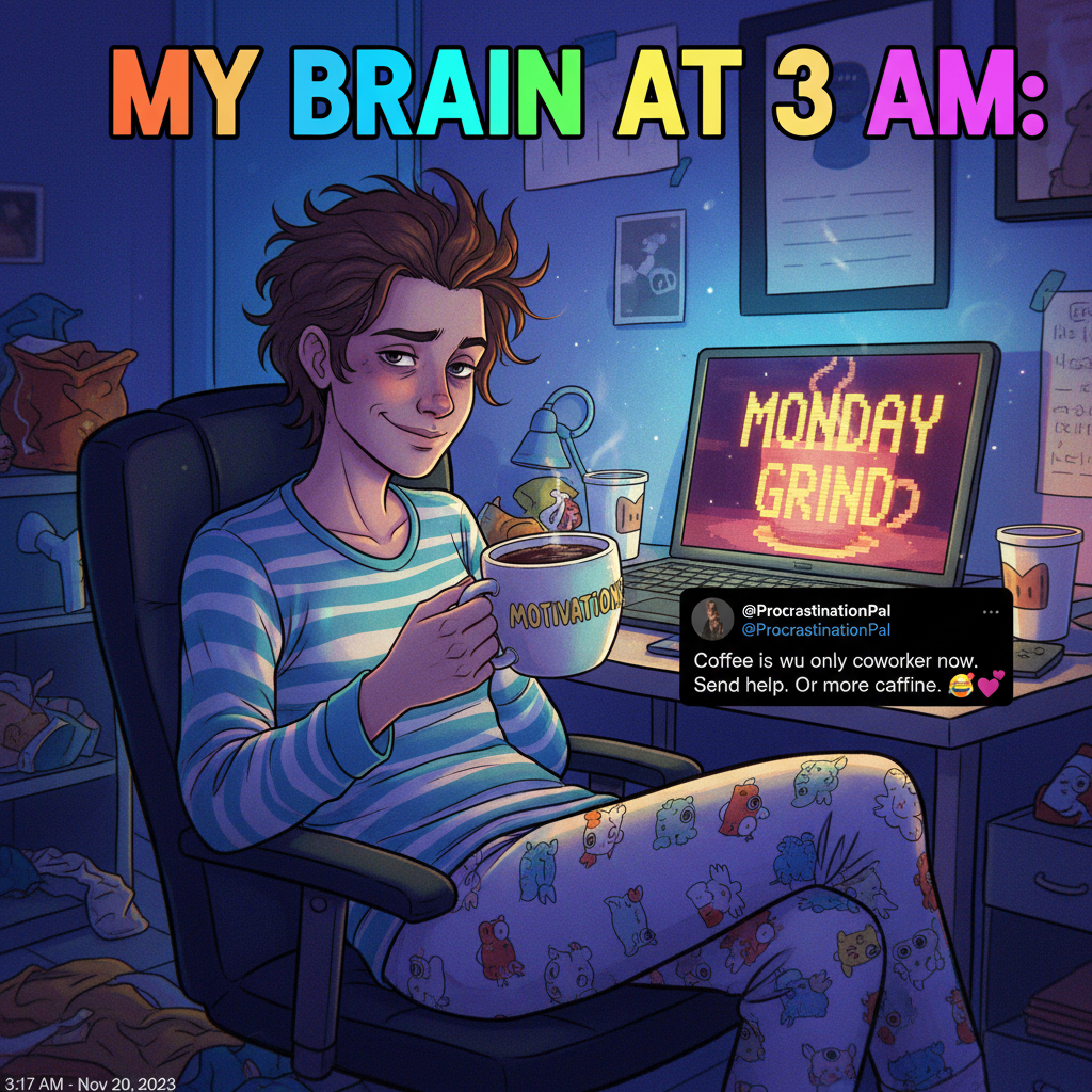 My 'work from home' uniform is 70% pajamas, 30% existential dread.