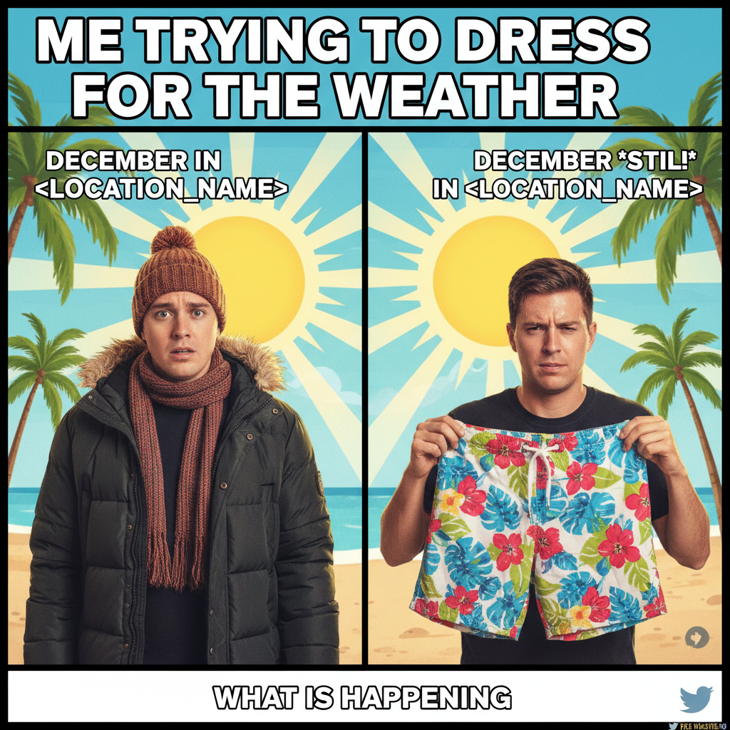 It's 75°F in December. My seasonal wardrobe is having an identity crisis.