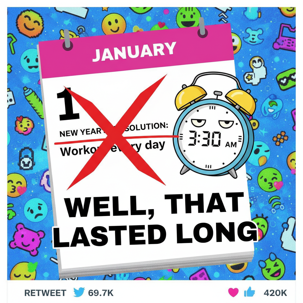 My New Year's resolution lasted exactly 3.5 hours. New record! #NYRFail