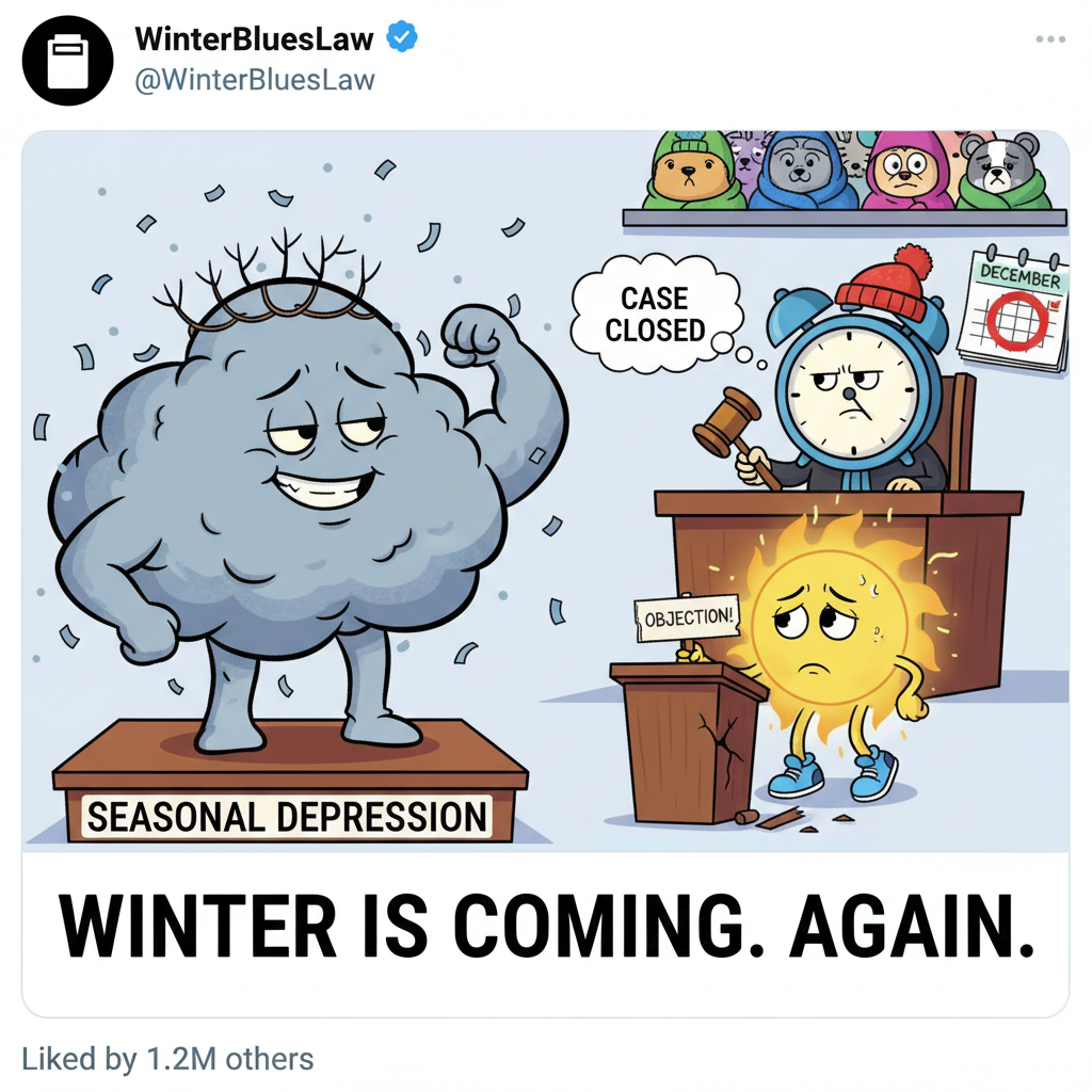 My seasonal depression just filed for divorce from my motivation. It's getting messy.