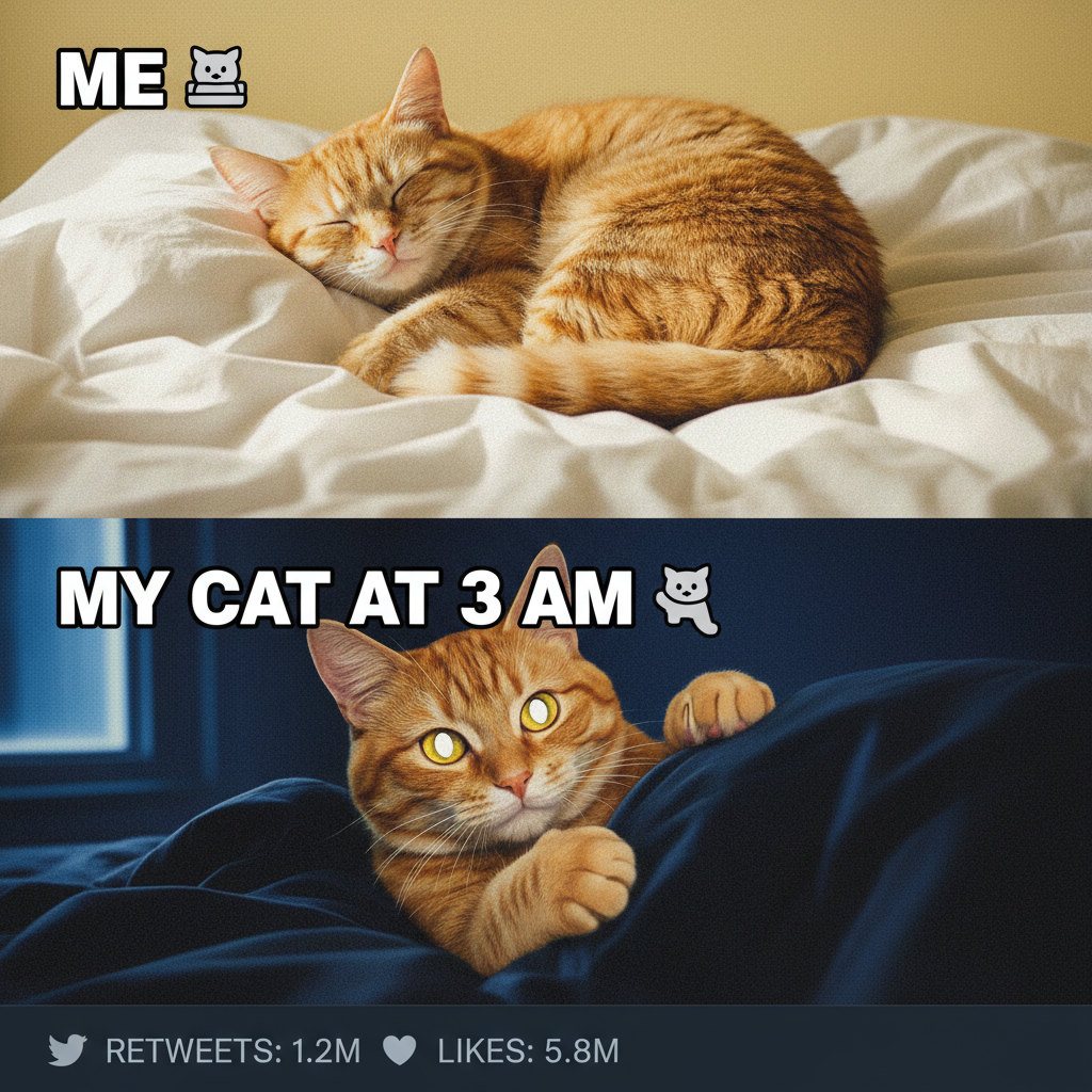 My pet: *sleeps 20 hours a day* Also my pet: *wakes me up at 3 AM for snacks*