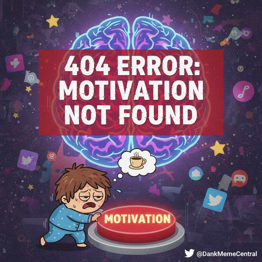 My brain cells on Monday morning: 'Error 404: Motivation not found.'