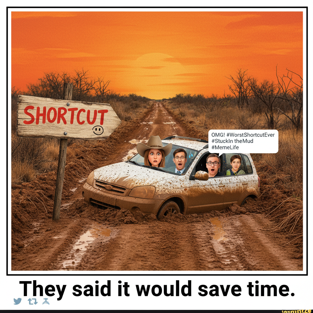 Road trip rule #1: Never trust the person who says 'I know a shortcut.' You will get lost.