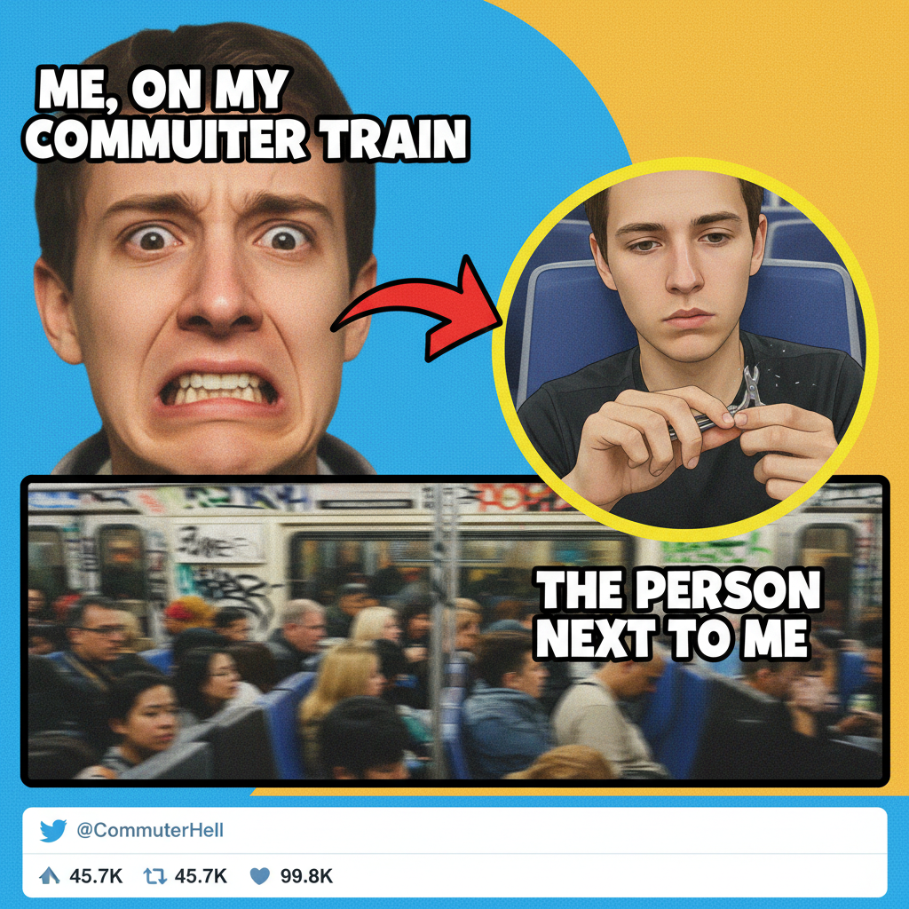 My public transport adventure: guy next to me just started clipping his nails. Send help.