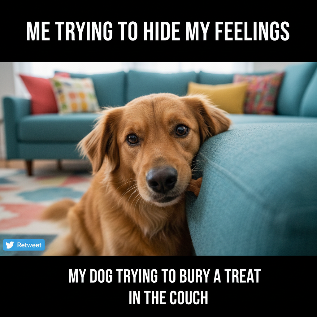 My dog just tried to 'bury' a treat in my couch cushions. The struggle is real, folks.