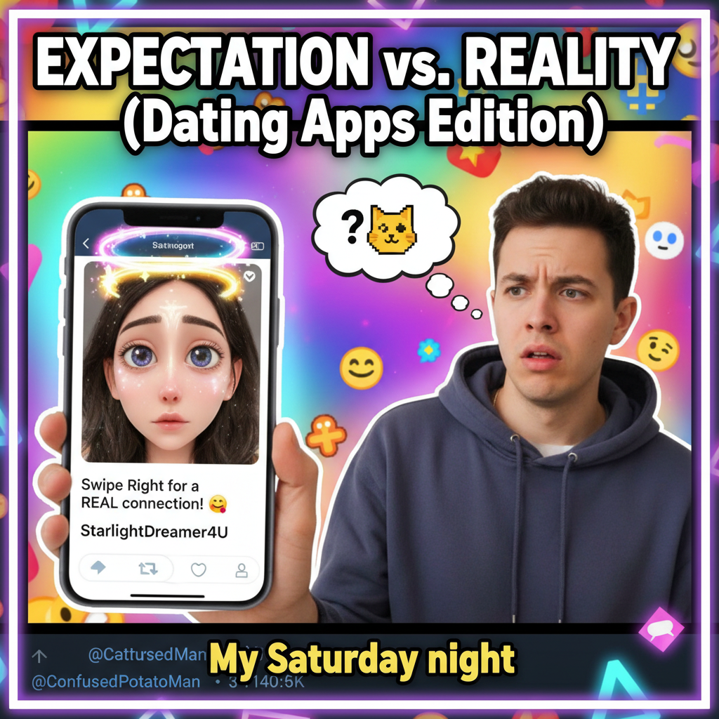 Matched with someone who only posts pics with filters. Send help. #DatingAppDisaster