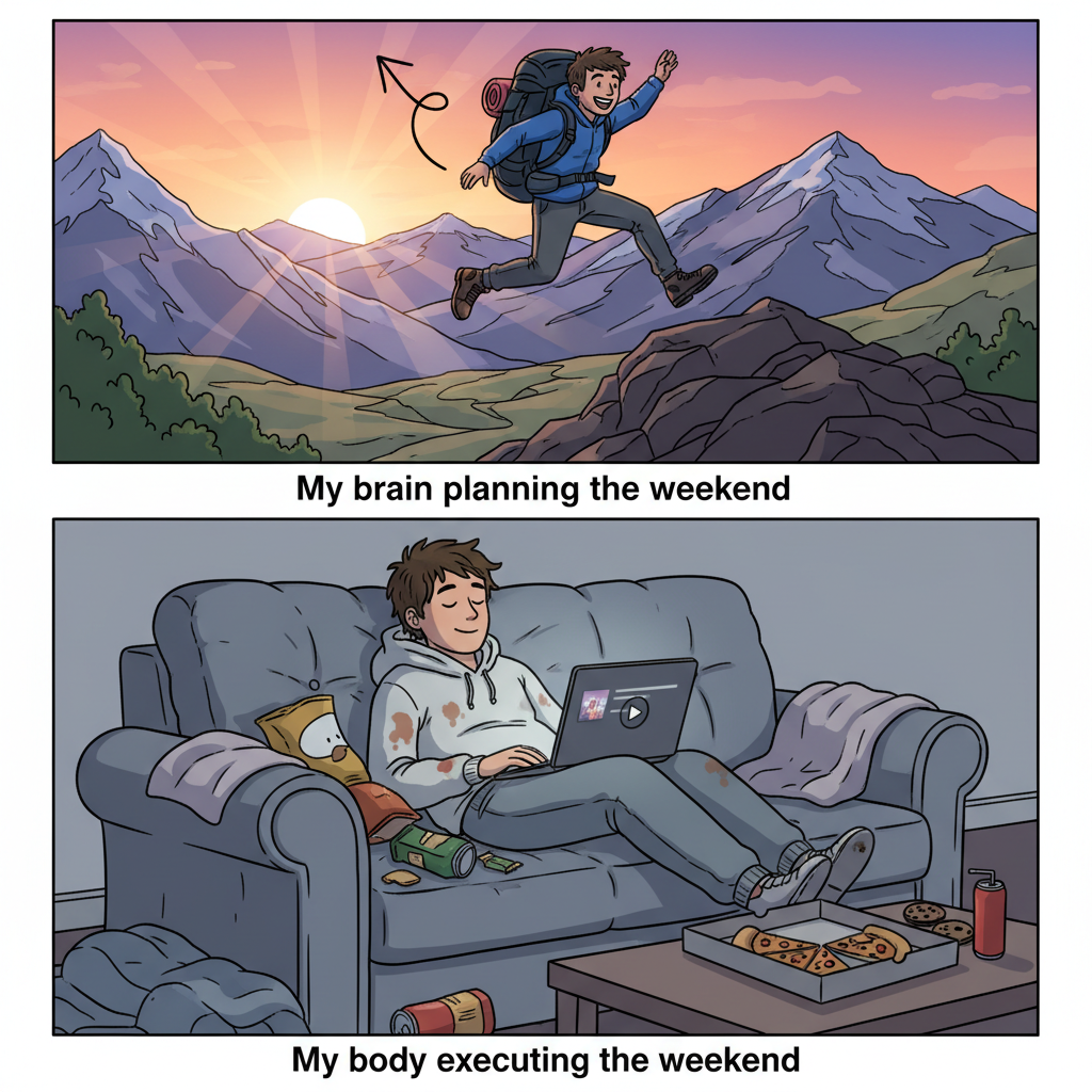My weekend plans vs. my actual weekend: a dramatic re-enactment