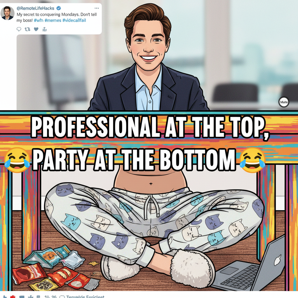 My WFH uniform is 50% pajamas, 50% existential dread.