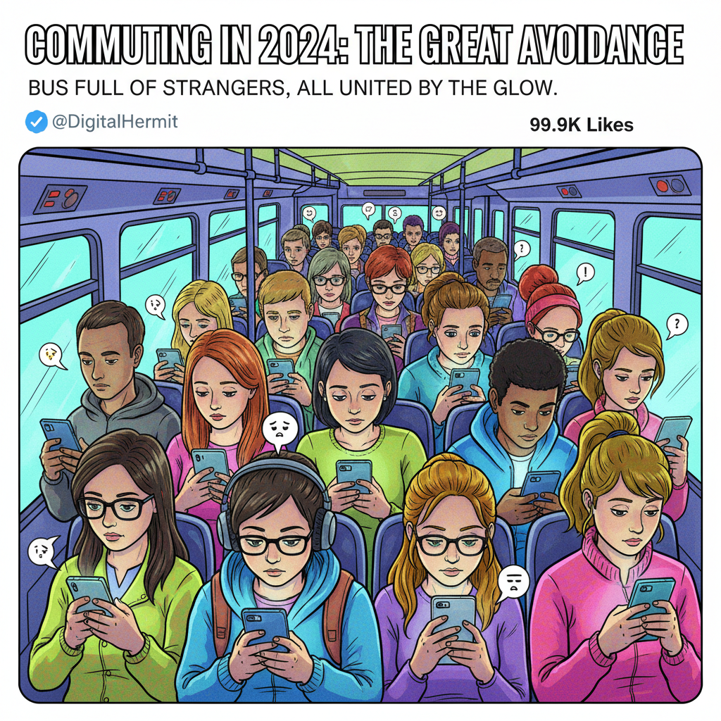 Public transport is just a social experiment on how long people can avoid eye contact.