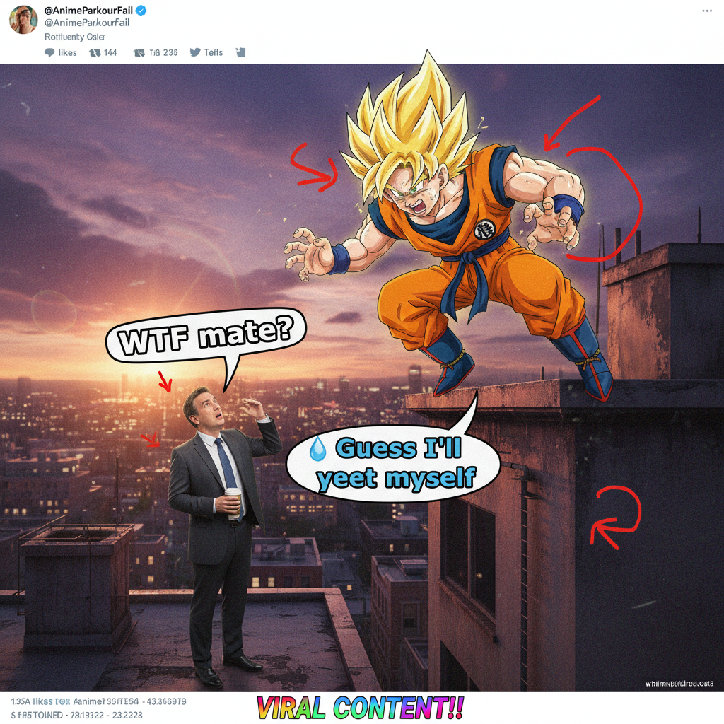 Me trying to use anime logic in real life: 'I can totally jump off this roof, my plot armor is strong!'