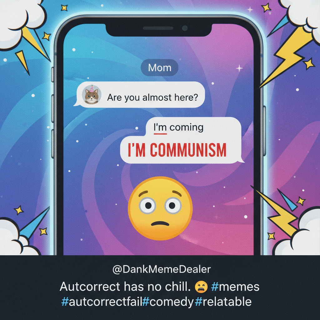 Autocorrect changed 'I'm coming' to 'I'm communism.' My boss is now very confused.
