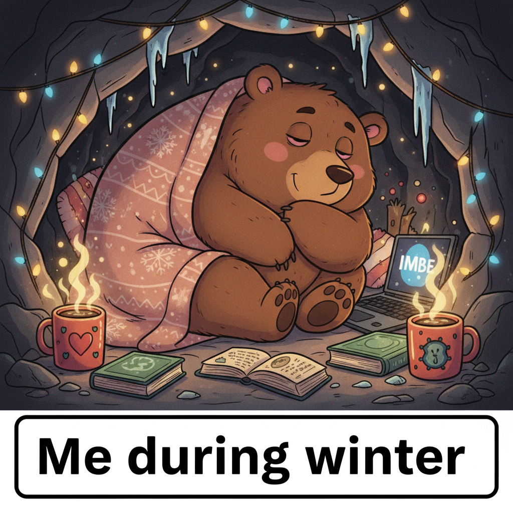 Seasonal depression hitting like a truck. My spirit animal is now a hibernating bear.