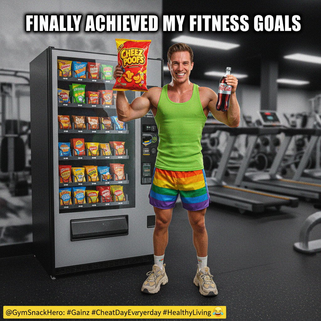 My New Year's resolution was to go to the gym. I went once. To the vending machine.